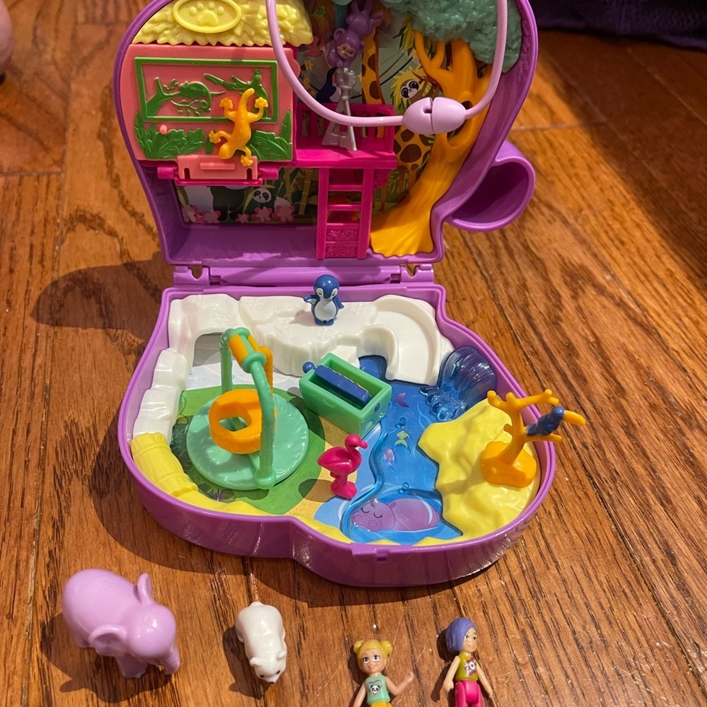Polly Pocket Mattel Purple Jungle Adventure Doll Set